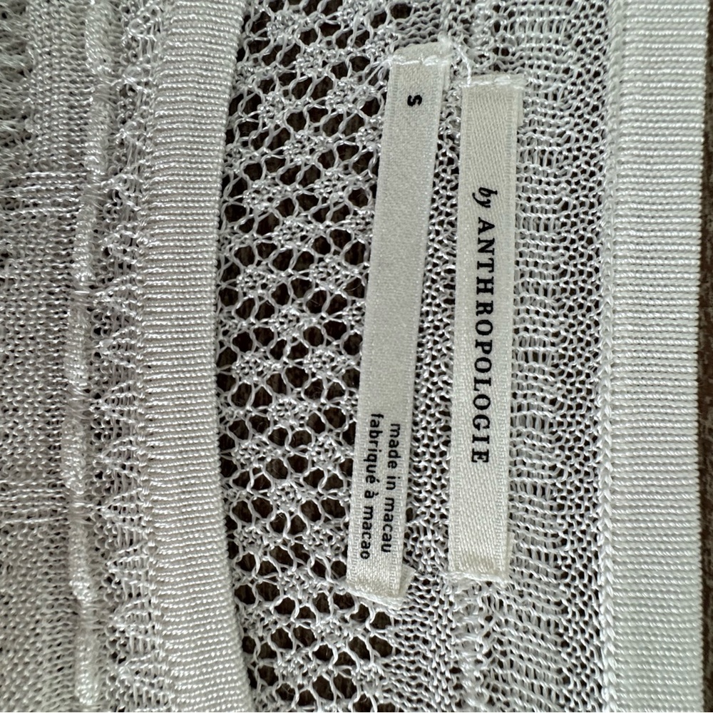 Anthropologie Ivory Lace Knit Top